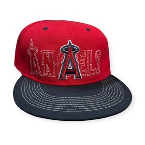 Anaheim Angels MLB Adjustable Snapback Hat Double Logo Promo Cap Red